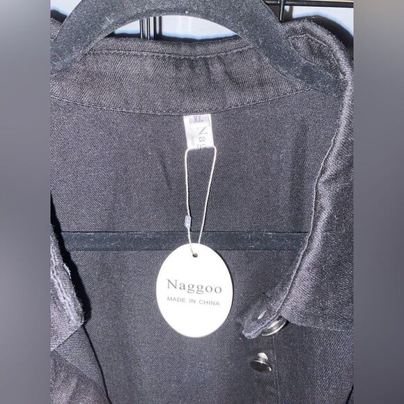 Naggoo black and leopard oversized denim shacket NWT - Picture 7 of 9